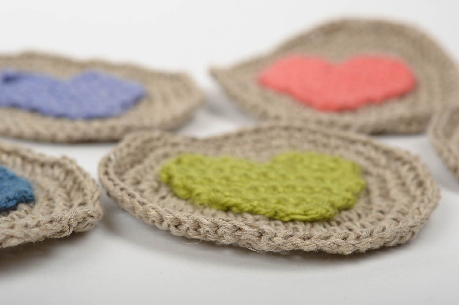 Posavasos tejidos a crochet artesanales elementos decorativos regalo original foto 3