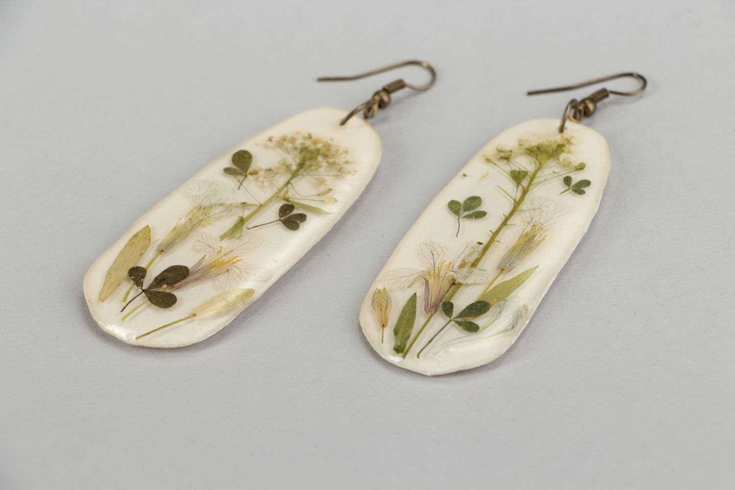 Earrings with epoxy Floral photo 2