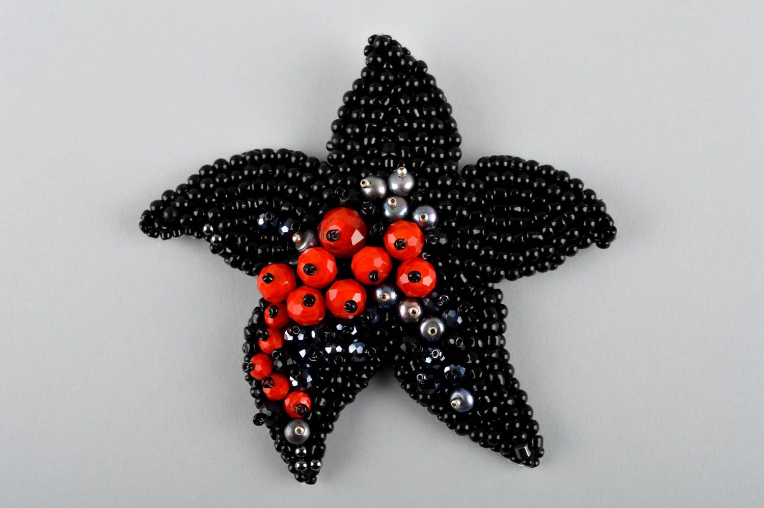 Broche étoile de mer faite main Accessoire femme perles de rocaille Cadeau femme photo 2