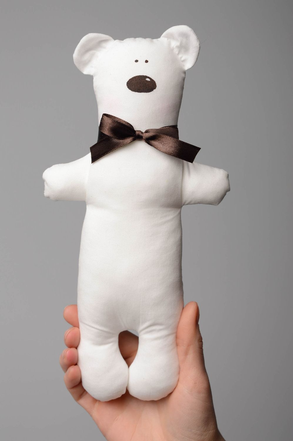 Тканевая мягкая игрушка ручного пошива Белый медведь фото 4