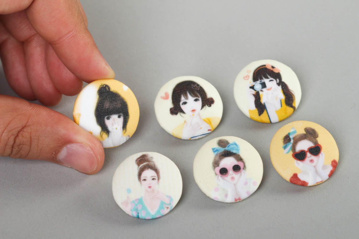 Botones de plástico artesanales regalo original para mujer accesorios de moda foto 4