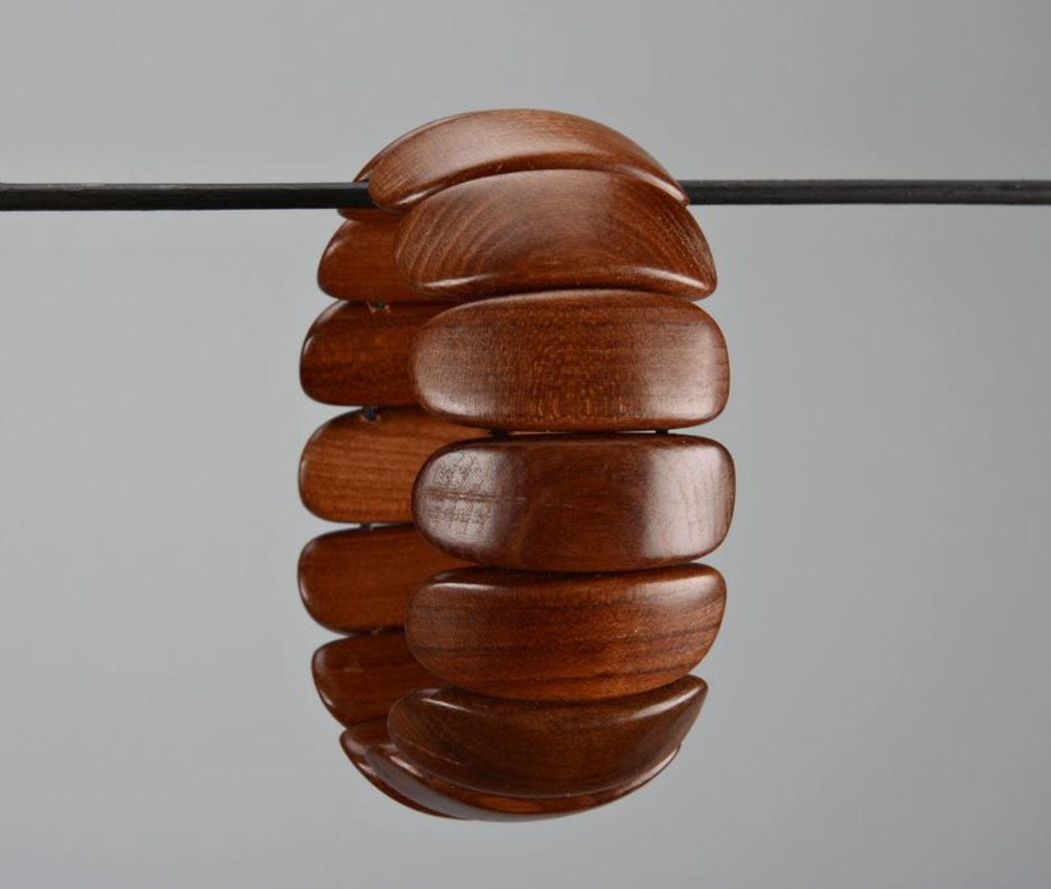 Bracciale di legno fatto a mano braccialetto marrone braccialetto da polso
 foto 5