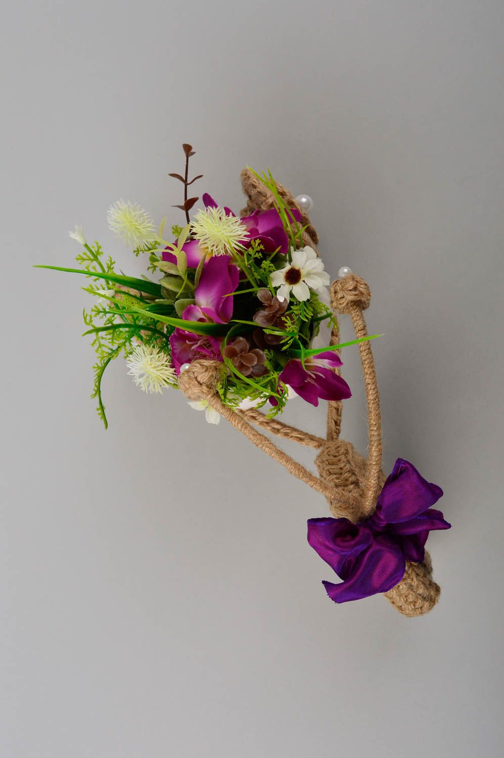 Flores artesanales puestas en bibi decordel diseño de interior regalo original foto 4