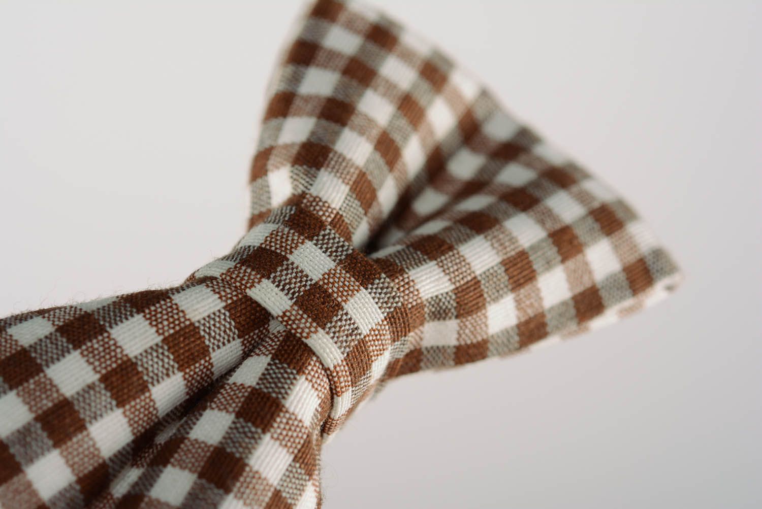 Checkered bow tie made of gabardine photo 4