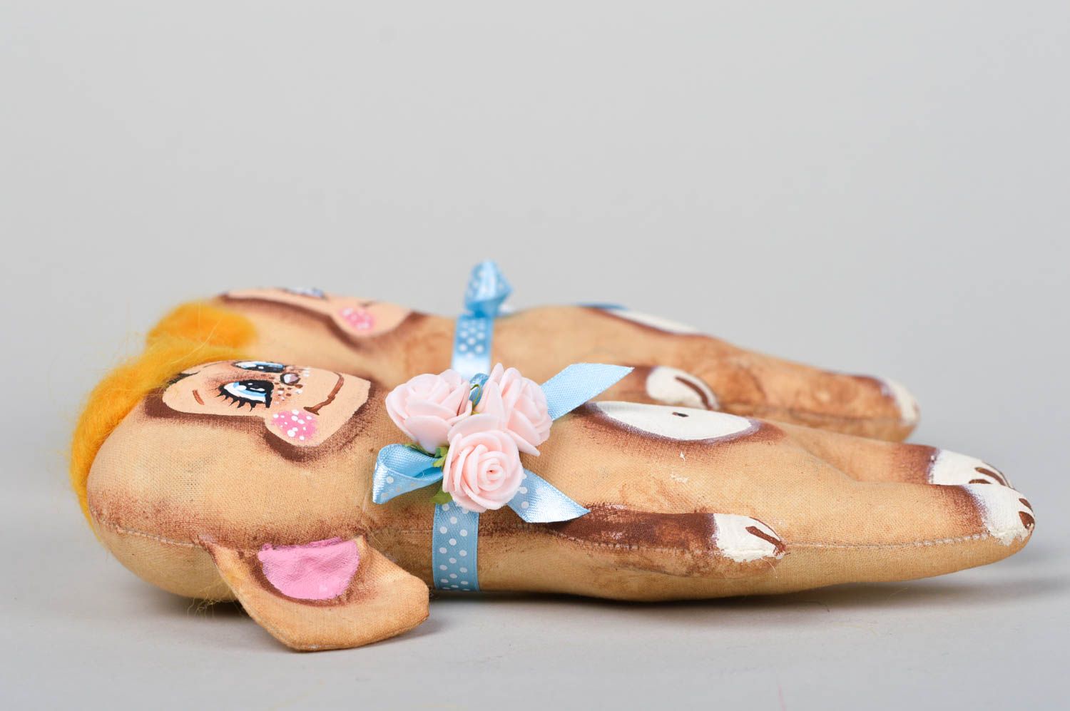 Monos de peluche artesanales juguetes de tela divertidos decoración de interior  foto 4