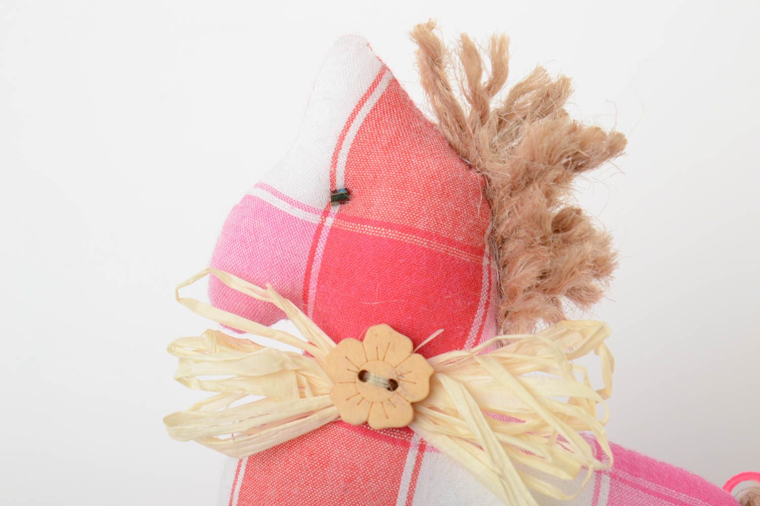 Мягкая игрушка из ткани ручной работы лошадка авторская розовая красивая фото 4