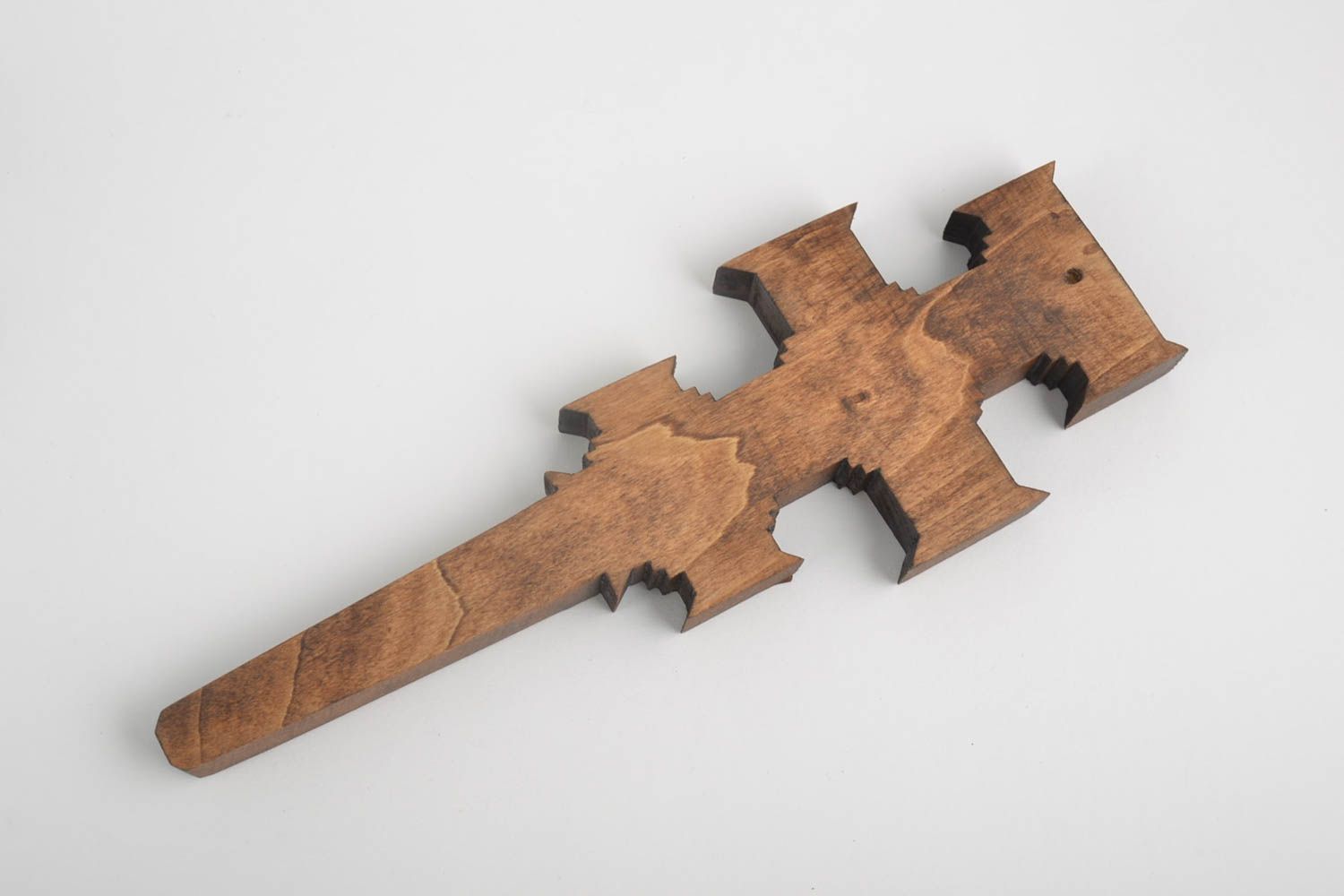 Cruz de madera hecha a mano artículo religioso original manualidad en madera foto 2