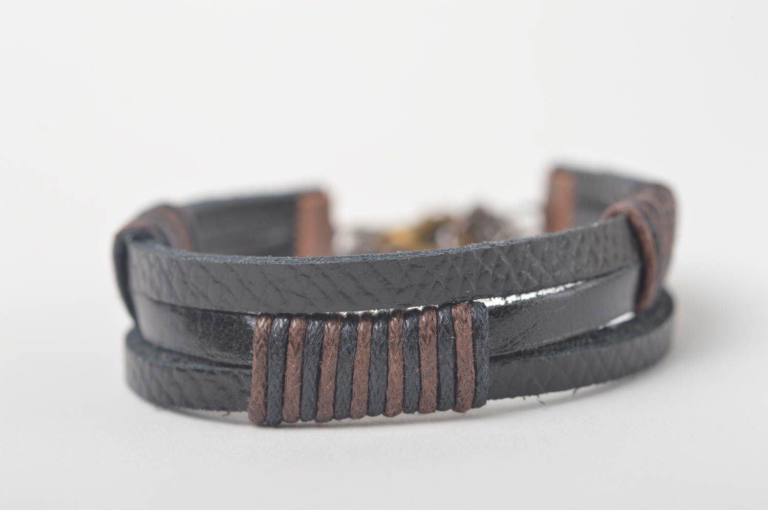 Stylish handmade leather bracelet wrist bracelet designs fashion accessories photo 3