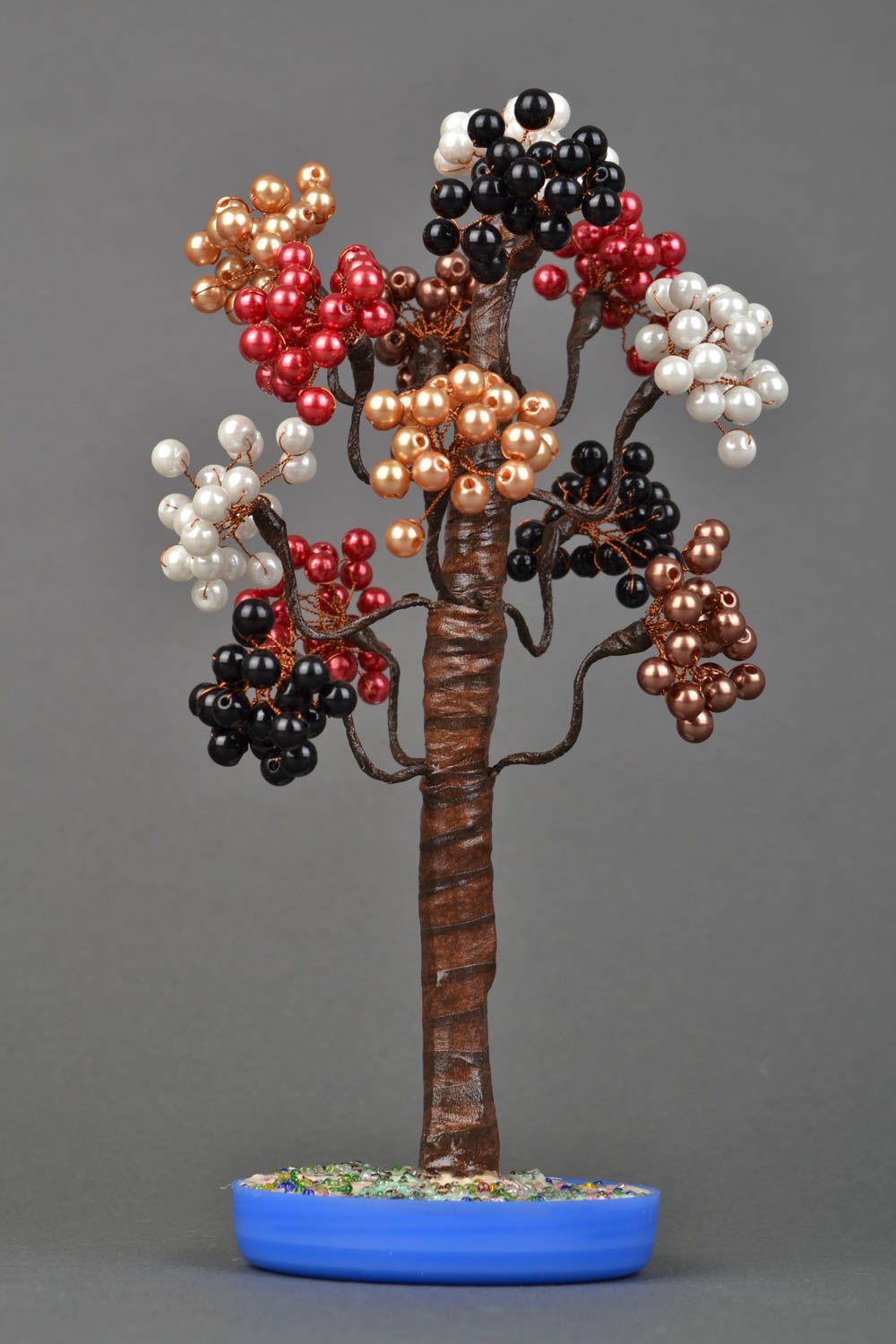Albero decorativo fatto a mano di perle elemento decorativo d'arredo originale foto 4
