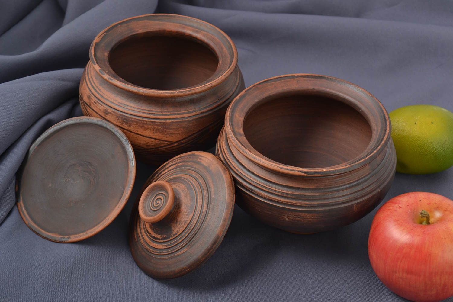 Ceramic kitchenware unusual handmade pots beautiful lovely interior decor photo 1