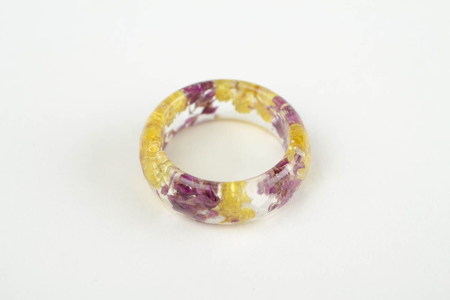Кольцо с цветами ручной работы необычное кольцо бижутерия кольцо полупрозрачное фото 3