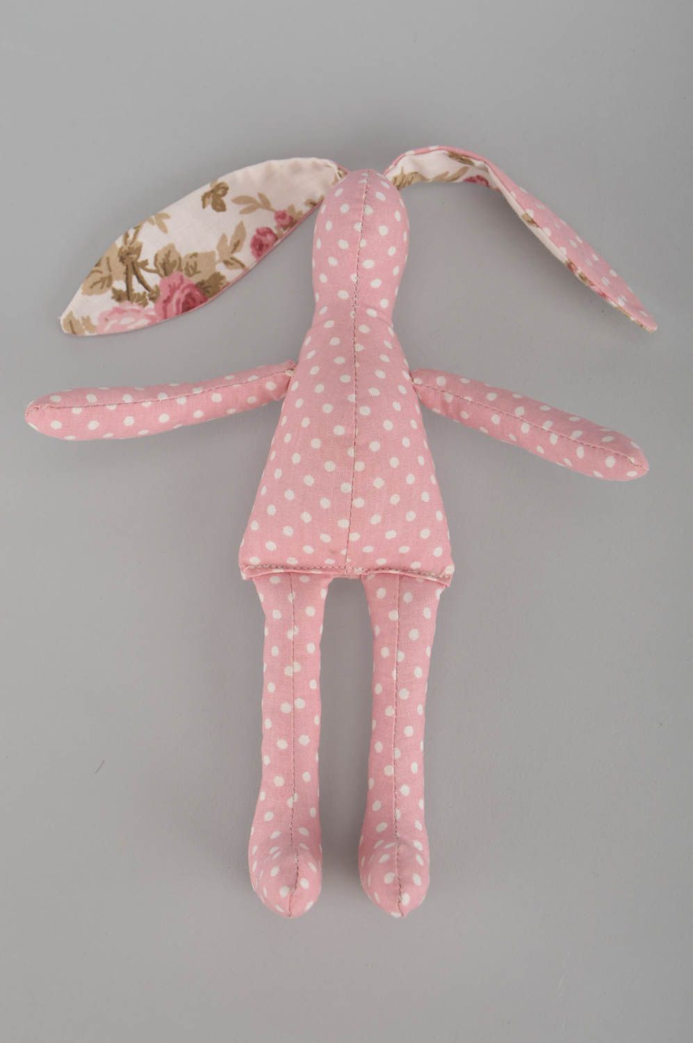 Muñeco de peluche hecho a mano con forma de conejo rosado juguete para niños foto 2