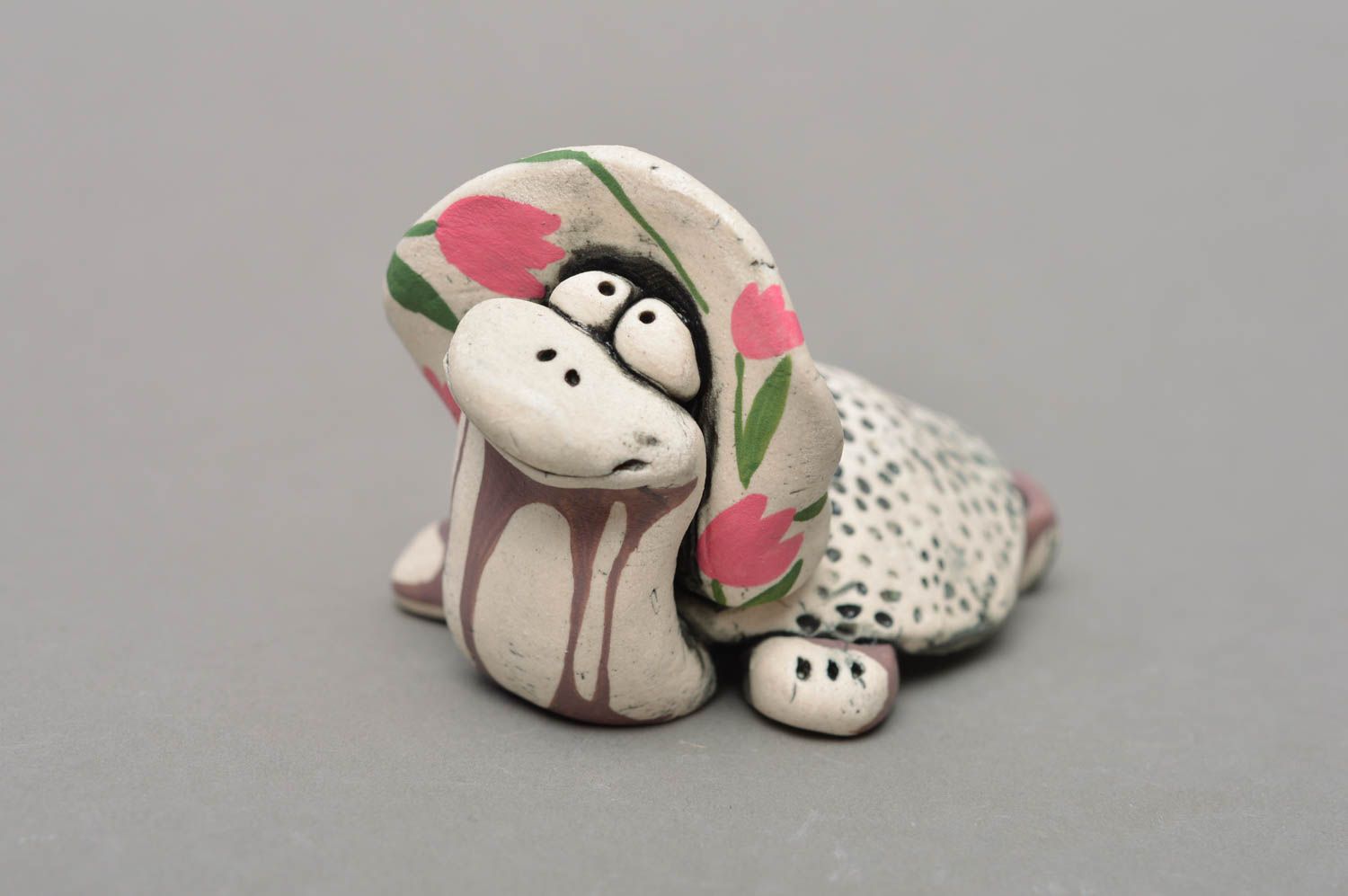 Figura de porcelana hecha a mano animal en miniatura decoración de escritorio  foto 1