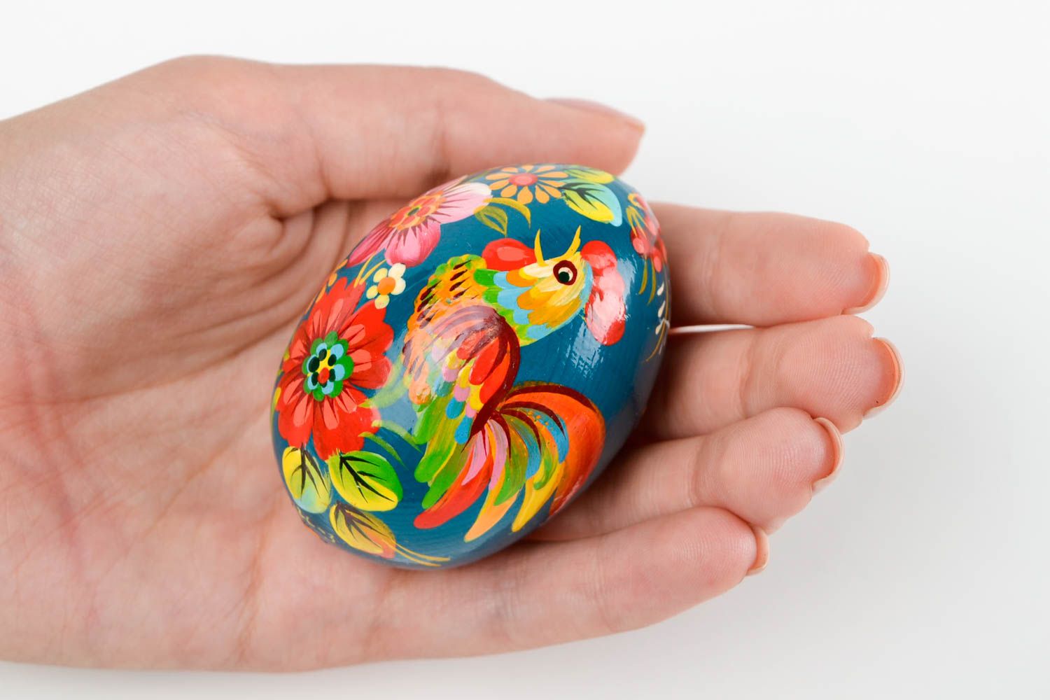 Unusual handmade Easter egg painted wooden egg  modern decor decorative use only photo 2