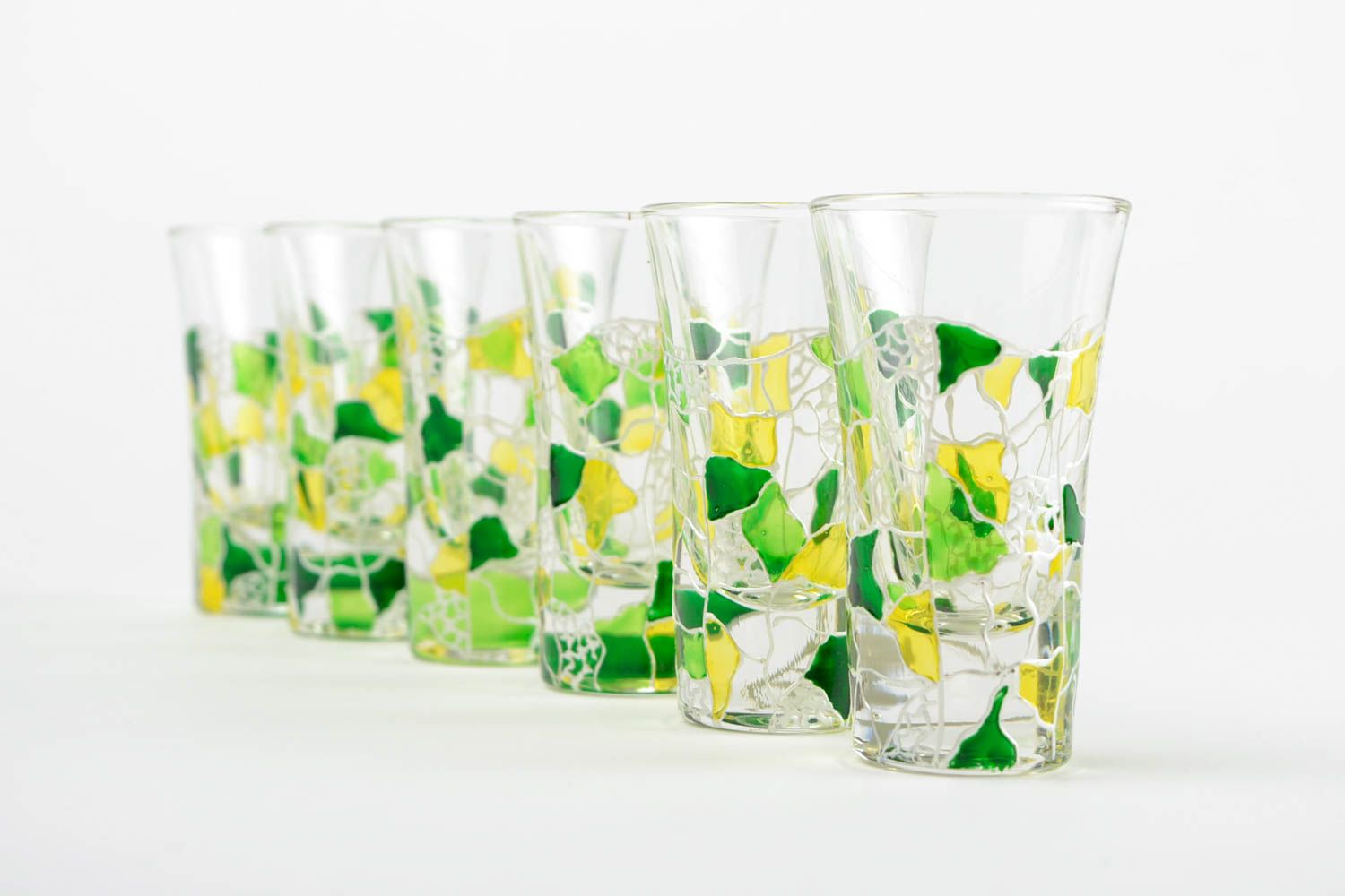 Set of shot glasses unusual table ware stylish glasses for alcohol glass ware photo 1