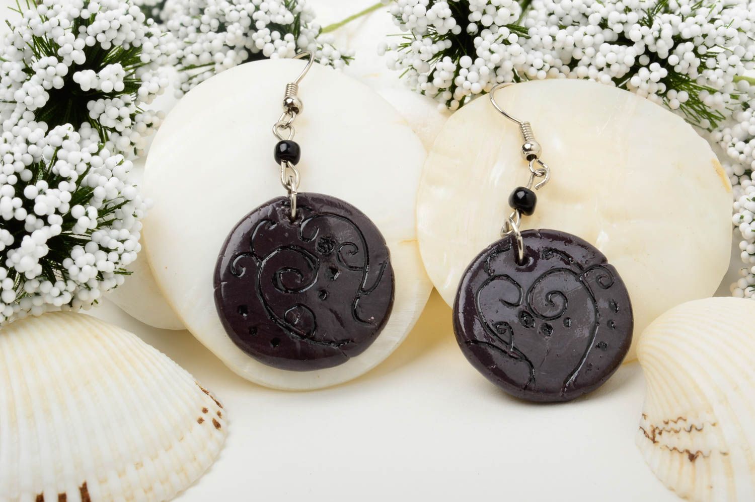 Handmade earrings polymer clay dangling earrings designer accessories cool gifts photo 1