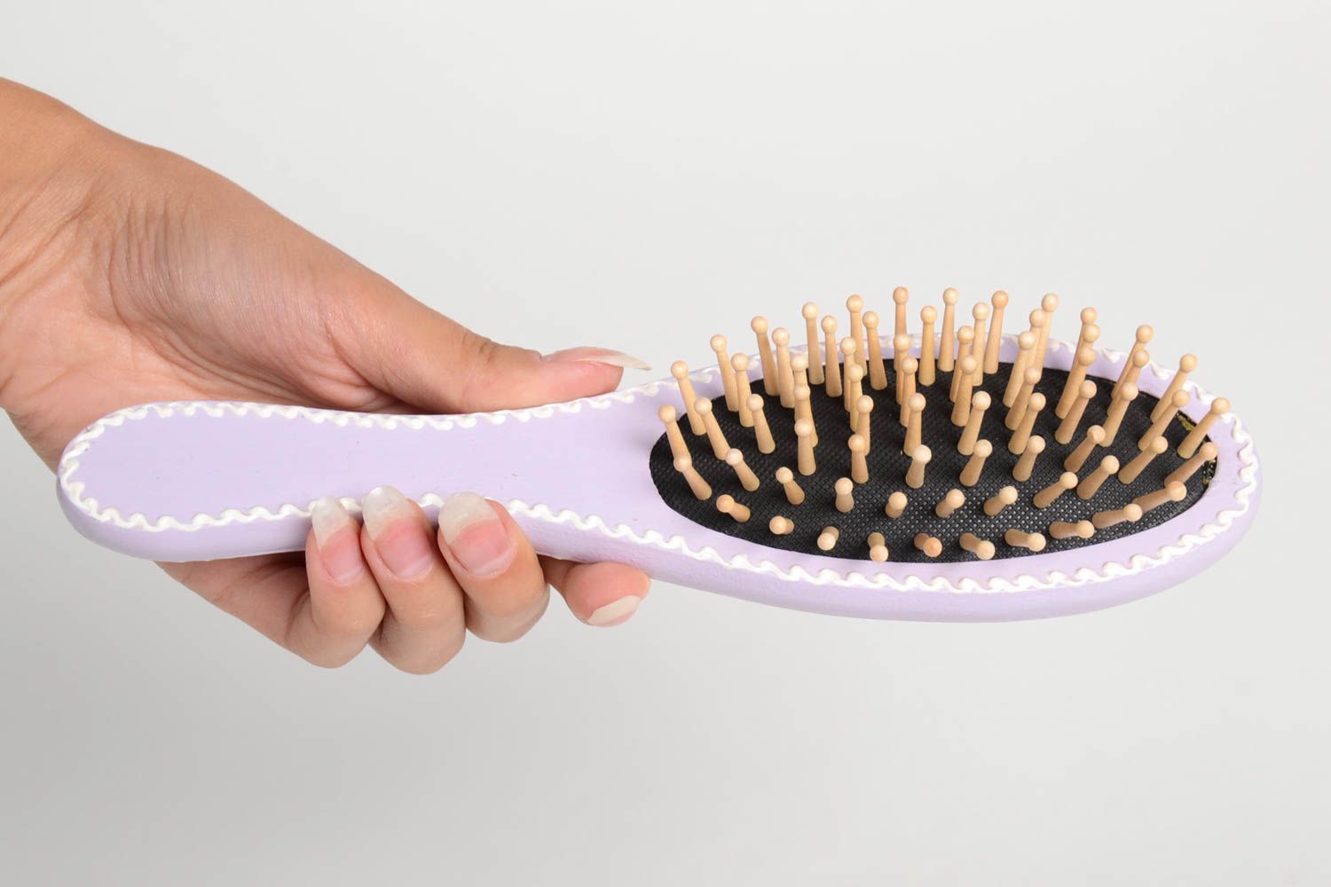 Haarbürste aus Holz handmade Haar Accessoire Geburtstagsgeschenk für Mädchen foto 2
