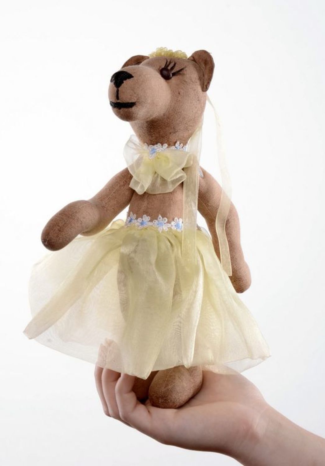 Soft fragrant toy Bear in yellow dress photo 4