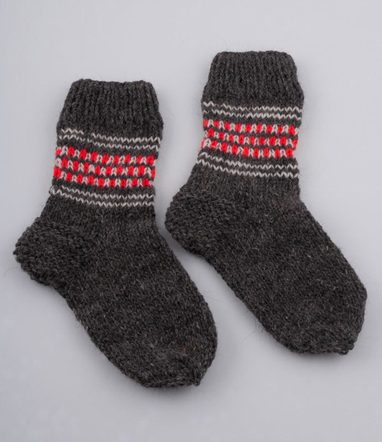 Men's wool socks of gray color photo 2