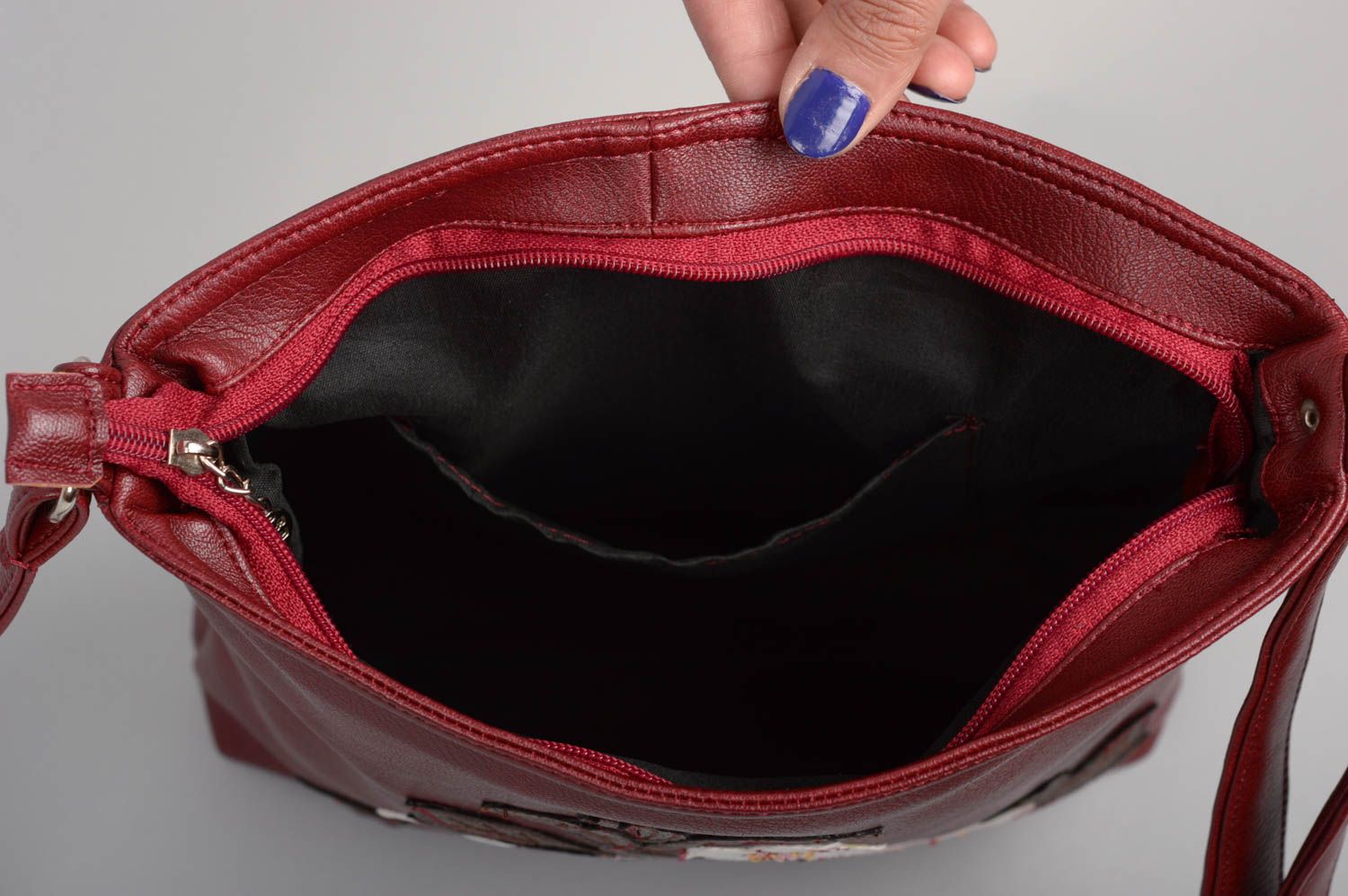 Damen Umhängetasche Tasche handgemacht Accessoire für Frauen aus Kunstleder foto 4