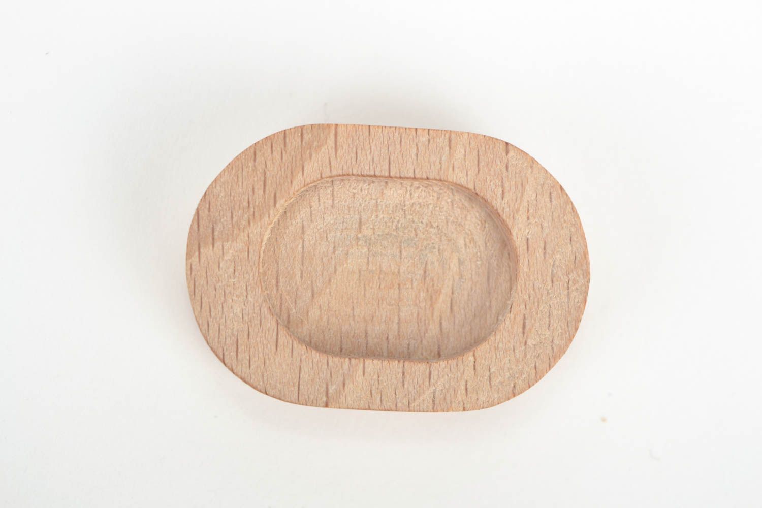 Oval blank for jewelry creation designer oak wood handmade accessory for ring photo 1