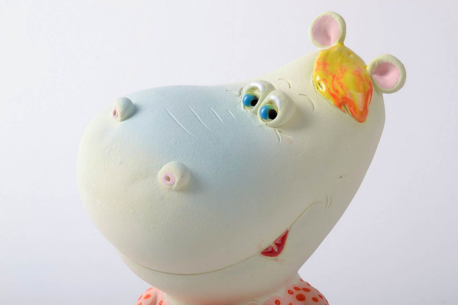 Keramische Sparbüchse handmade Frau Hippo foto 2
