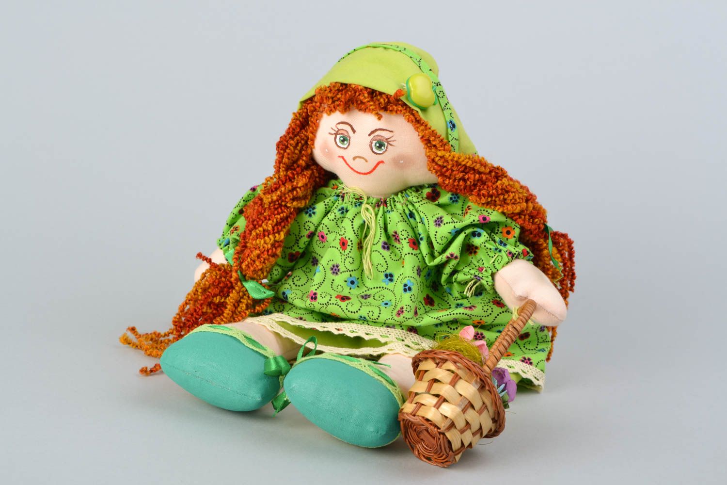Авторская кукла с рыжими волосами фото 1