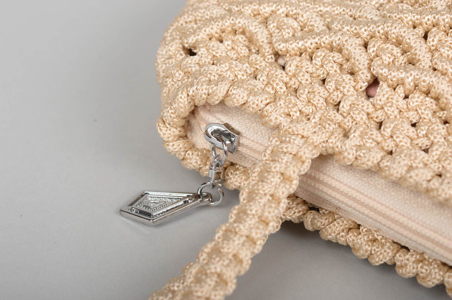 Bolso artesanal de cuerdas color beige regalo para mujeres accesorio de moda foto 4