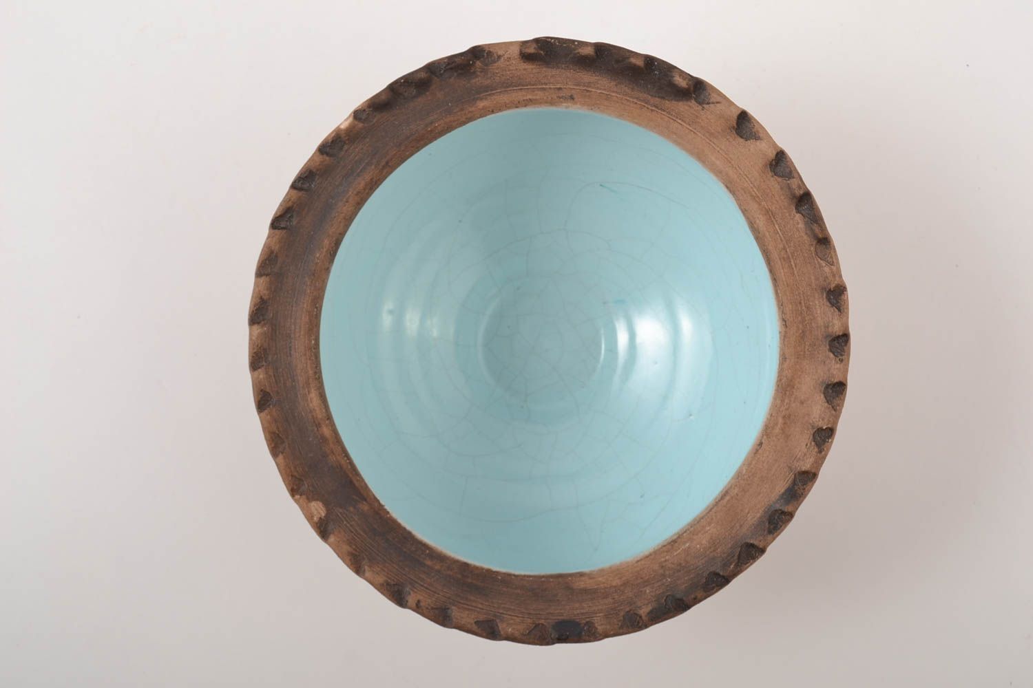 Handmade ceramic bowl blue clay bowl clay pottery 500 ml  ceramic dishaware  photo 3