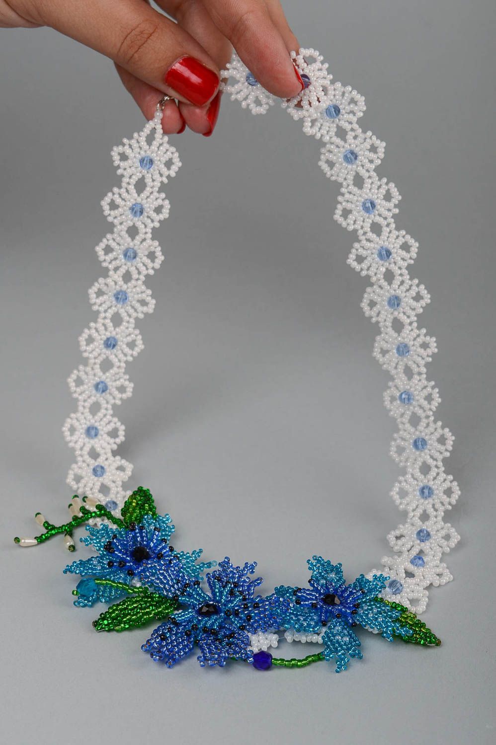 Stylish jewelry handmade seed bead necklace woven bijouterie fashion trends photo 5