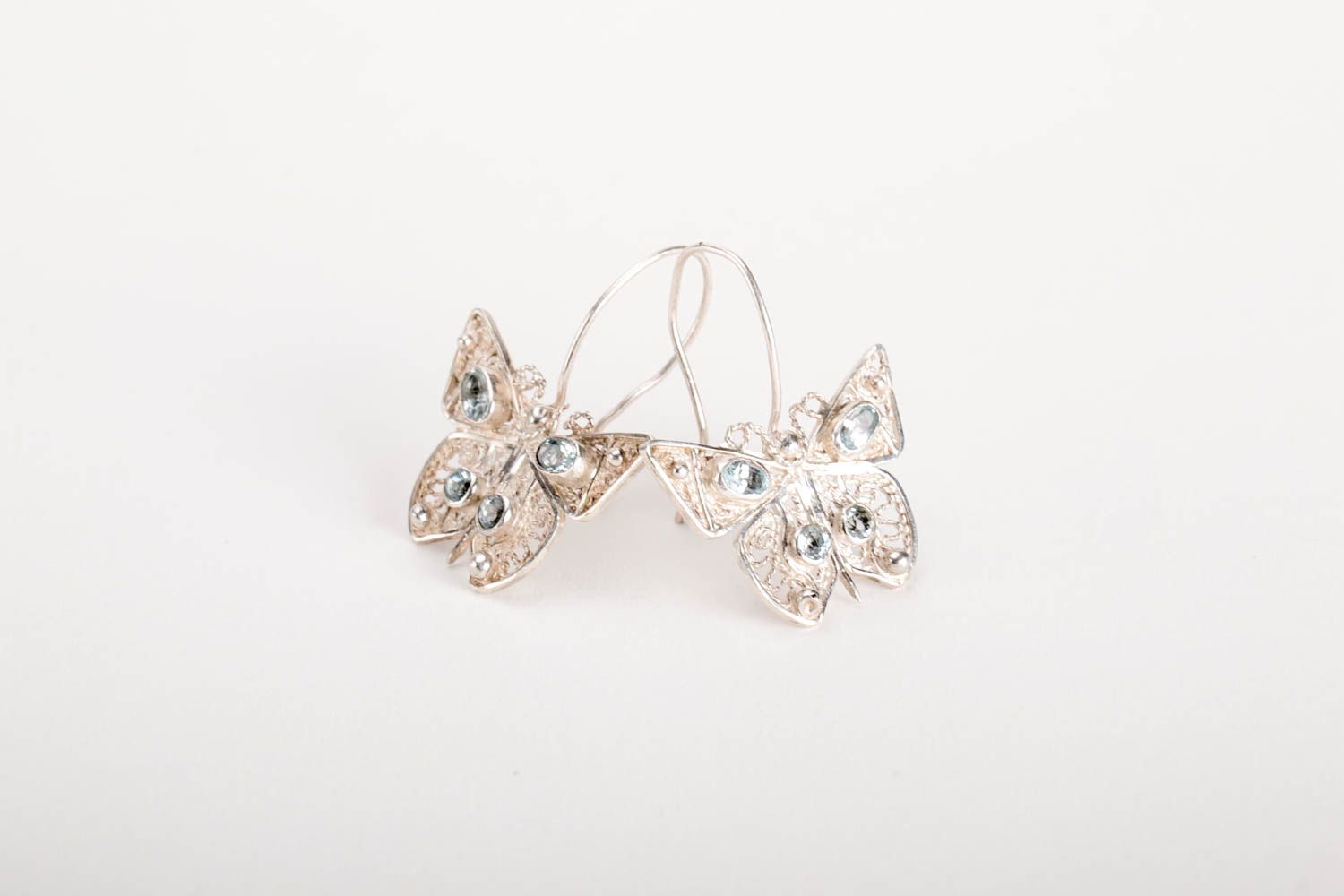 Silver earrings designer accessories handmade jewelry fashion earrings photo 2