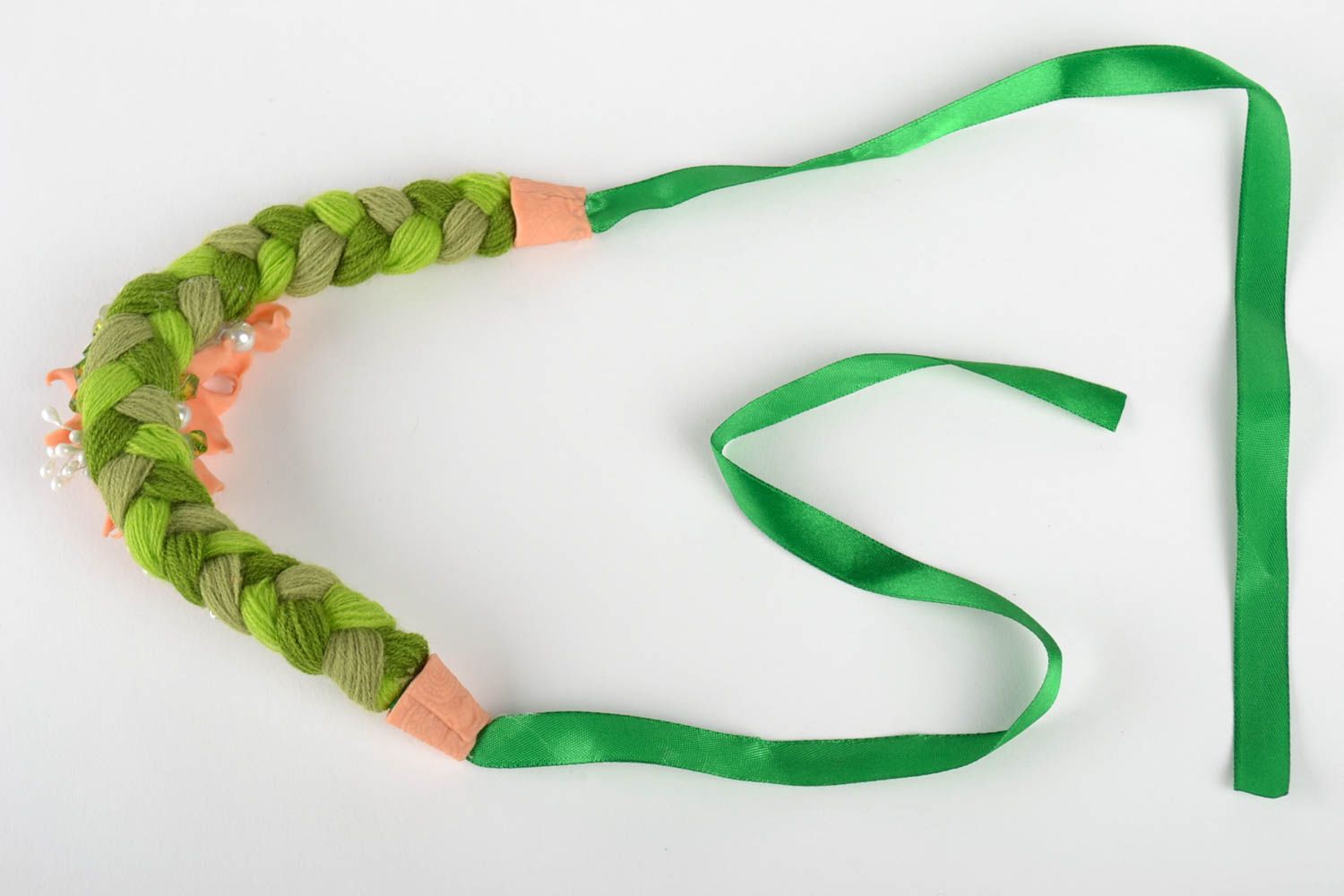 Handmade Blumen Collier Modeschmuck Halskette Geschenk für Frauen aus Polymerton foto 3