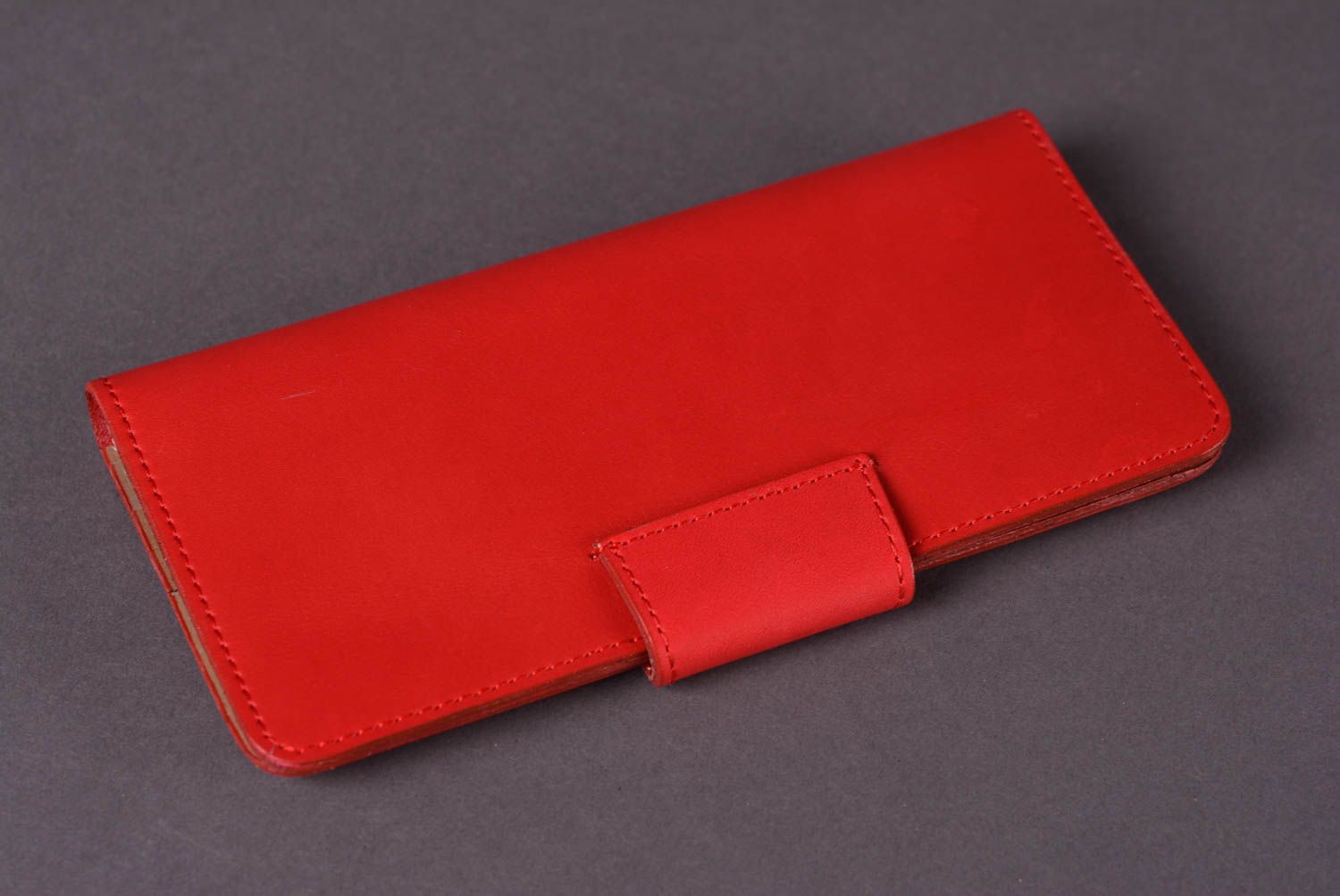 Кошелек ручной работы кожаный кошелек красного цвета подарок женщине длинный фото 4