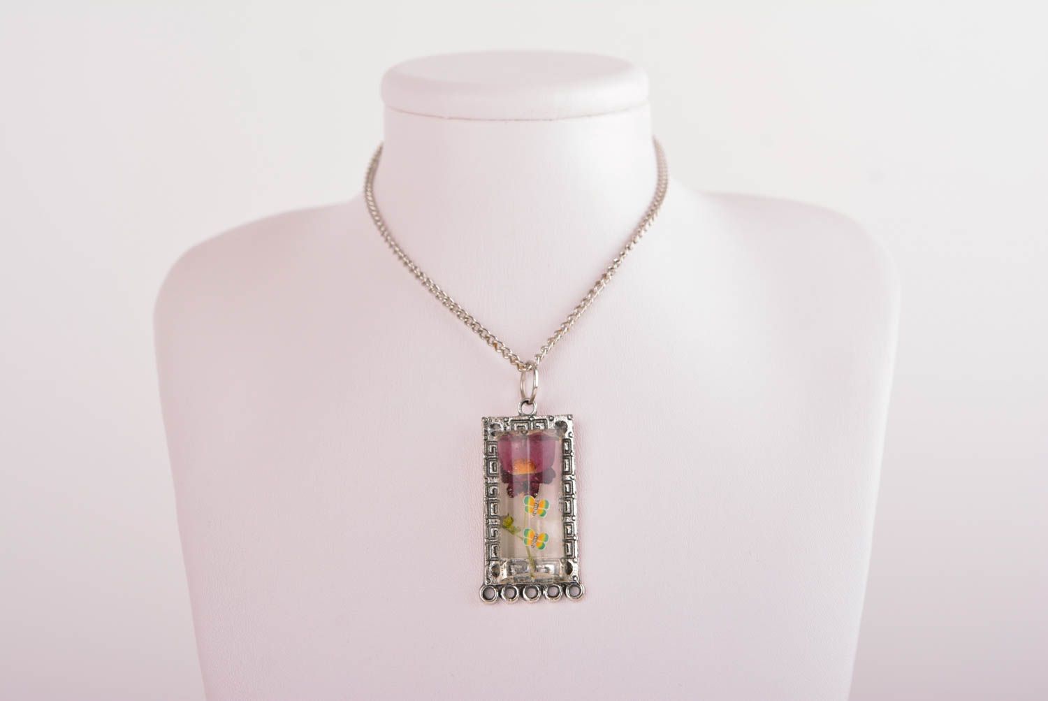 Halsketten Anhänger handmade Geschenk für Mädchen Epoxidharz Schmuck stilvoll foto 3