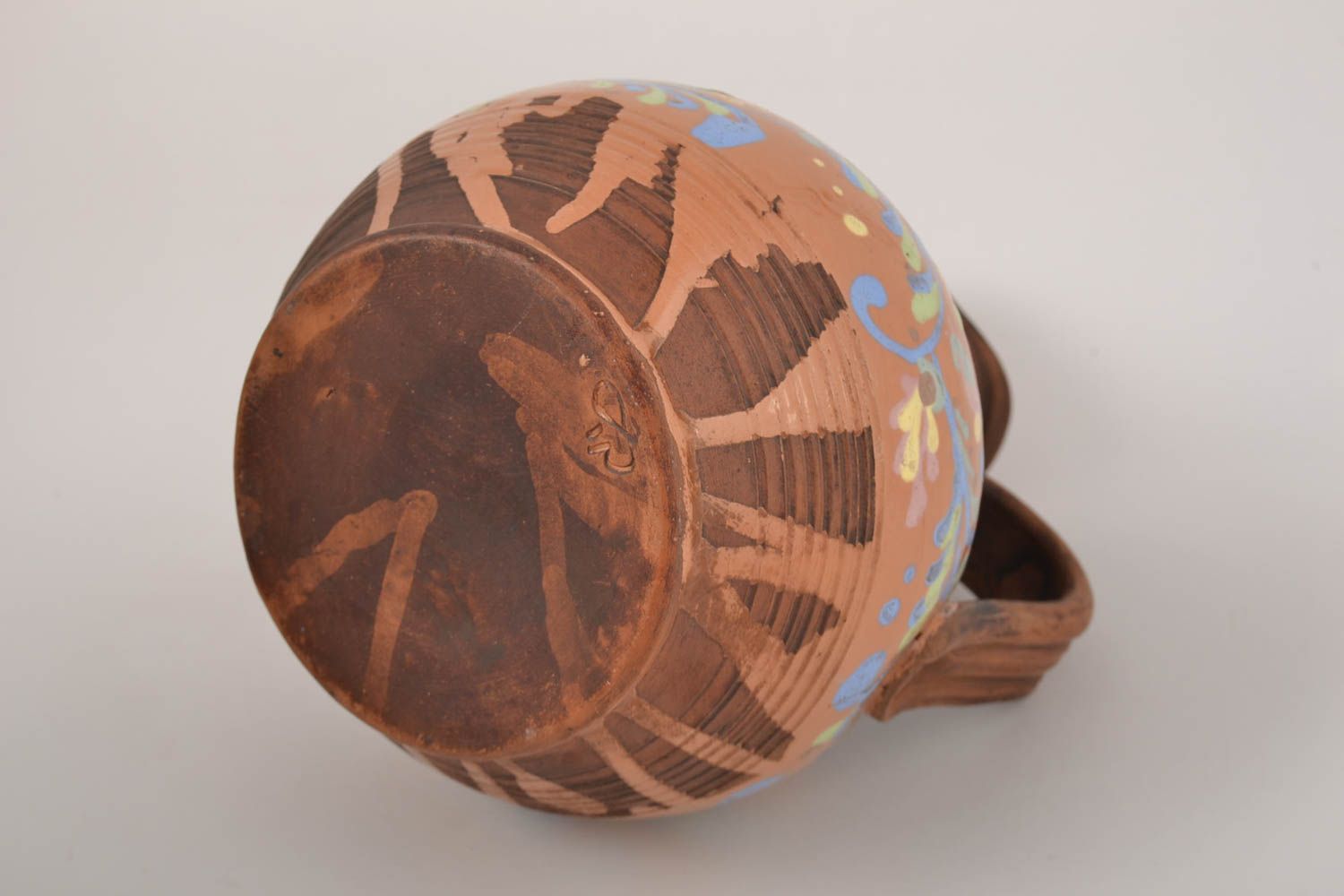 Handmade Keramik Krug Küchen Deko Öko Geschirr aus Ton 1.5 L künstlerisch  foto 3