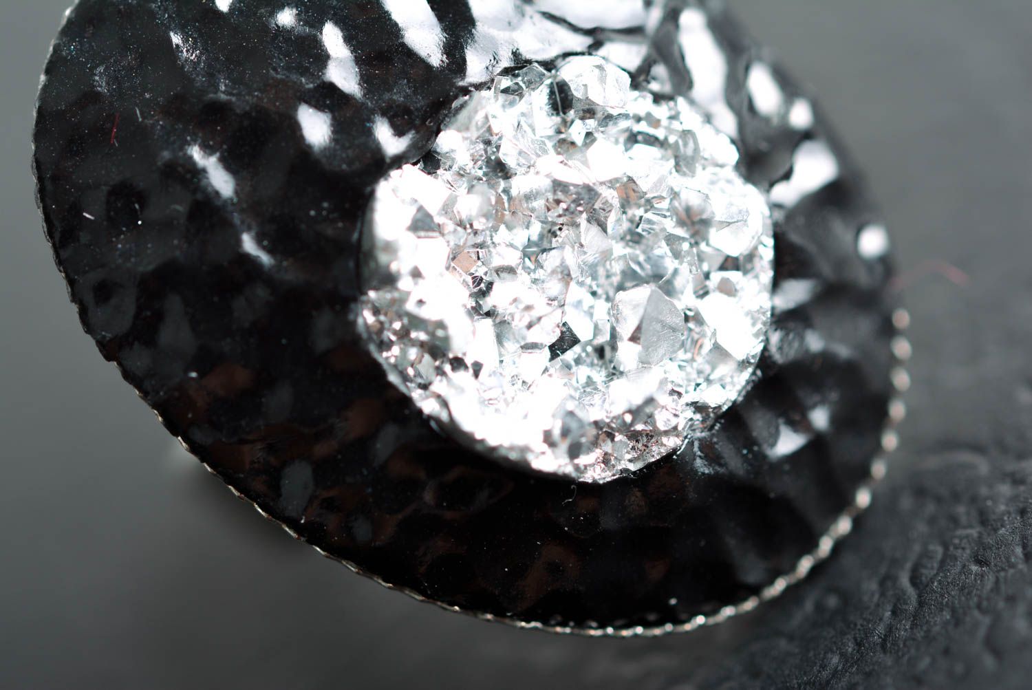 Кольцо ручной работы украшение из полимерной глины украшение кольцо овальное фото 2