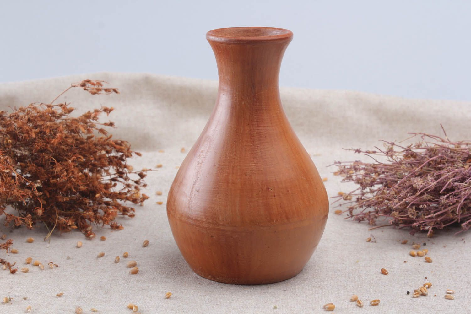 6 inches terracotta handmade décor vase 0,65 lb photo 1