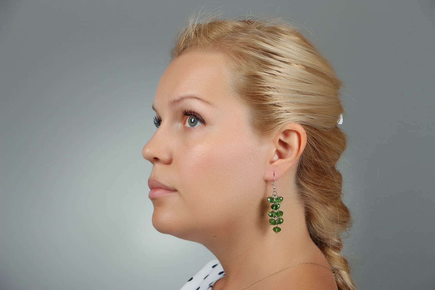Earrings with crystal beads photo 4