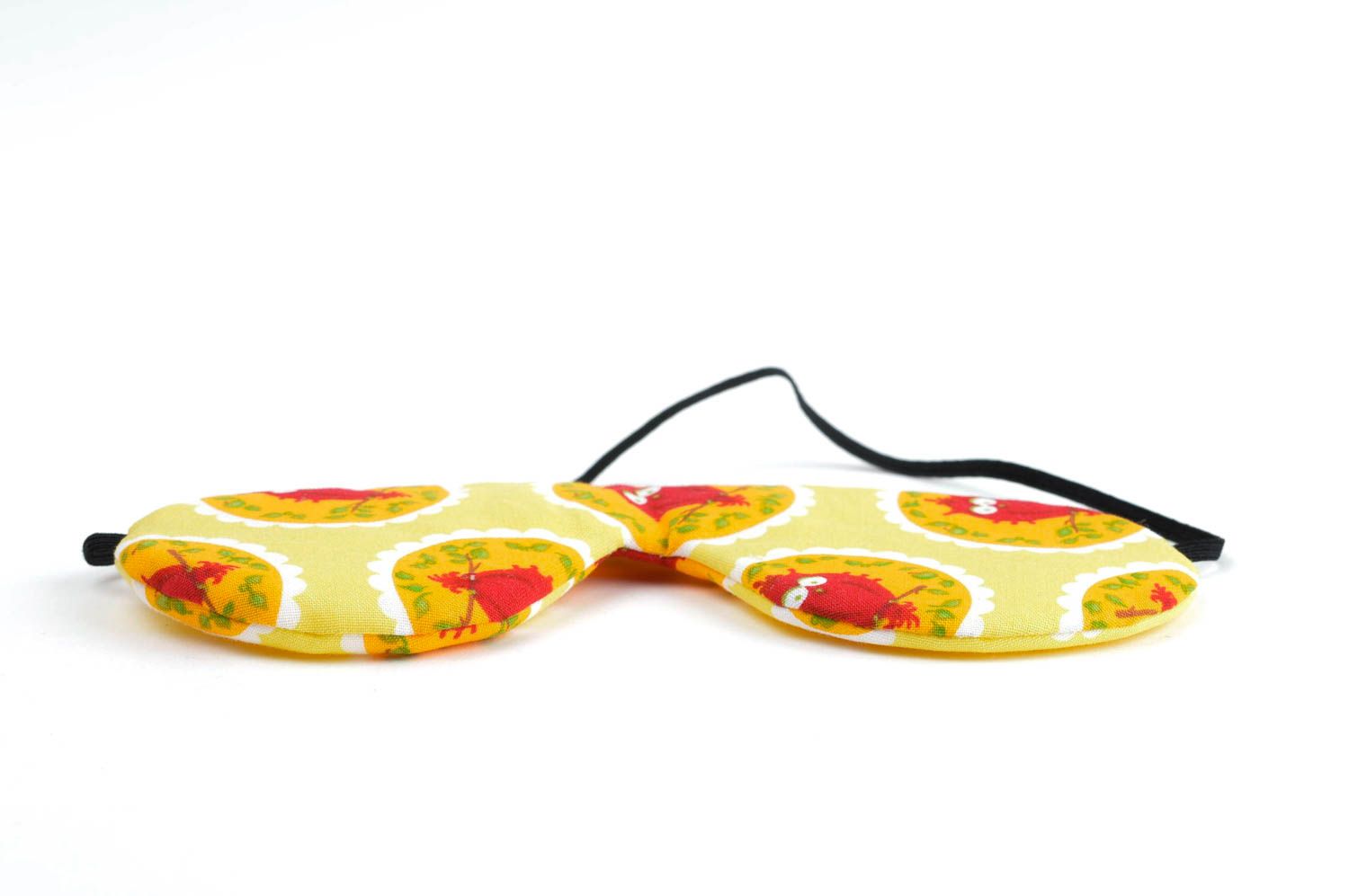Máscara para dormir amarillo con búhos antifaz artesanal accesorio para mujeres foto 2