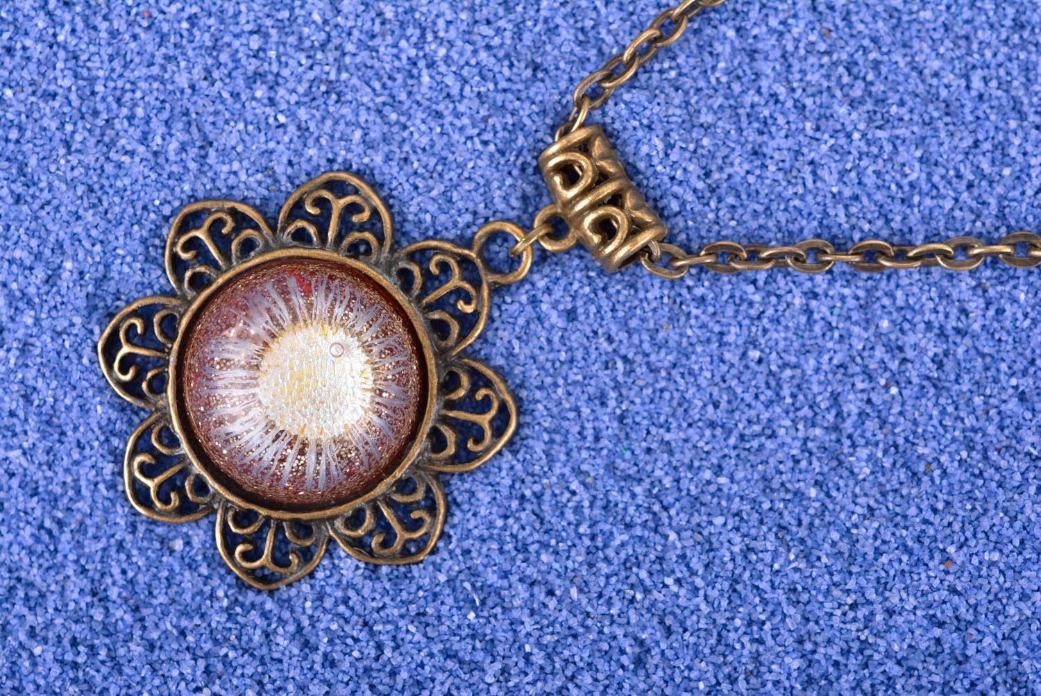 Handmade pendant unusual pendant for girls epoxy resin jewelry gift for her photo 1