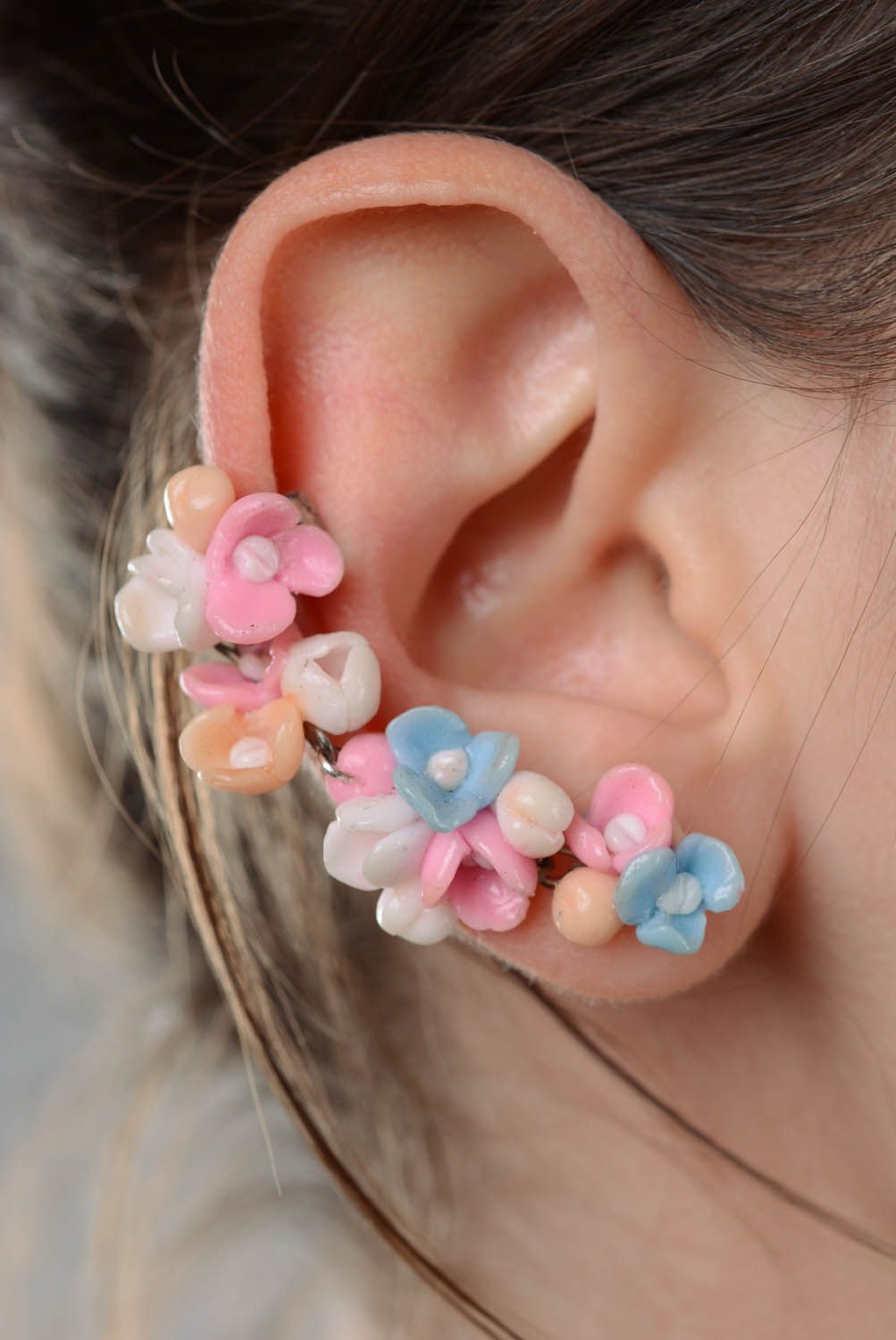 Boucles d'oreilles ear cuff Fleurs d'Avril photo 3