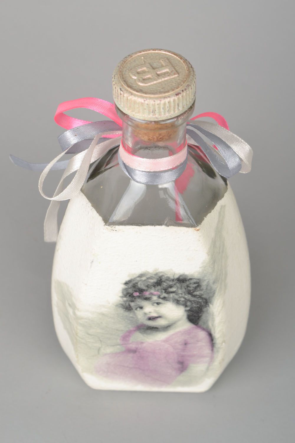 Decorative glass bottle with a cork photo 3