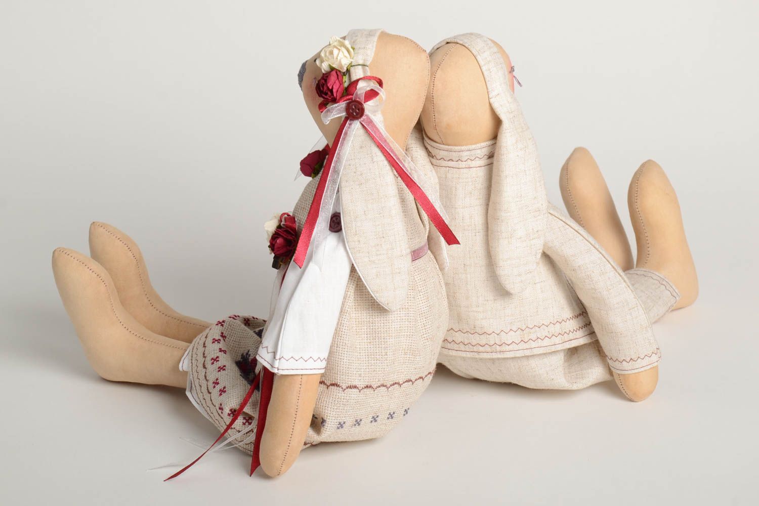 Игрушки зайцы ручной работы авторские игрушки стильные подарки для декора дома фото 4
