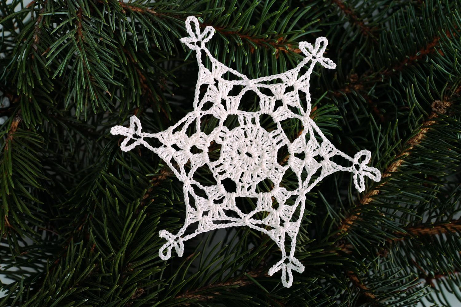 Décoration de Noël tricotée au crochet Flocon de neige  photo 2