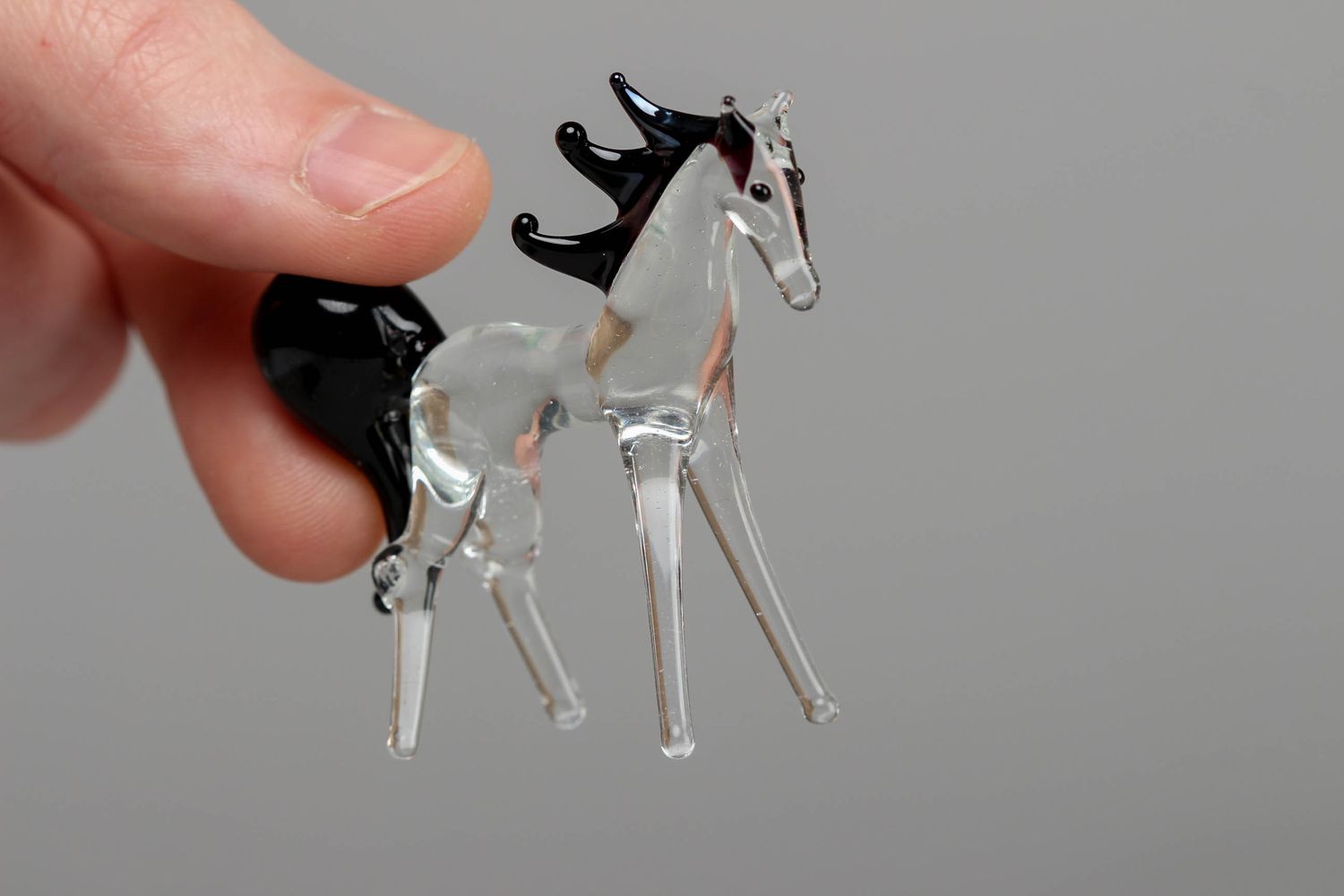 Lampwork Figur aus Glas Pferd klein und ungewöhnlich foto 4