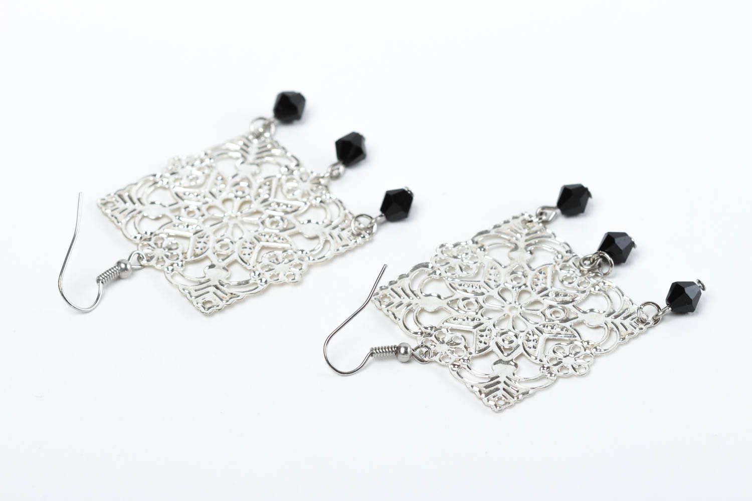 Boucles d'oreilles pendantes Bijou fait main design en cristal Cadeau femme photo 4