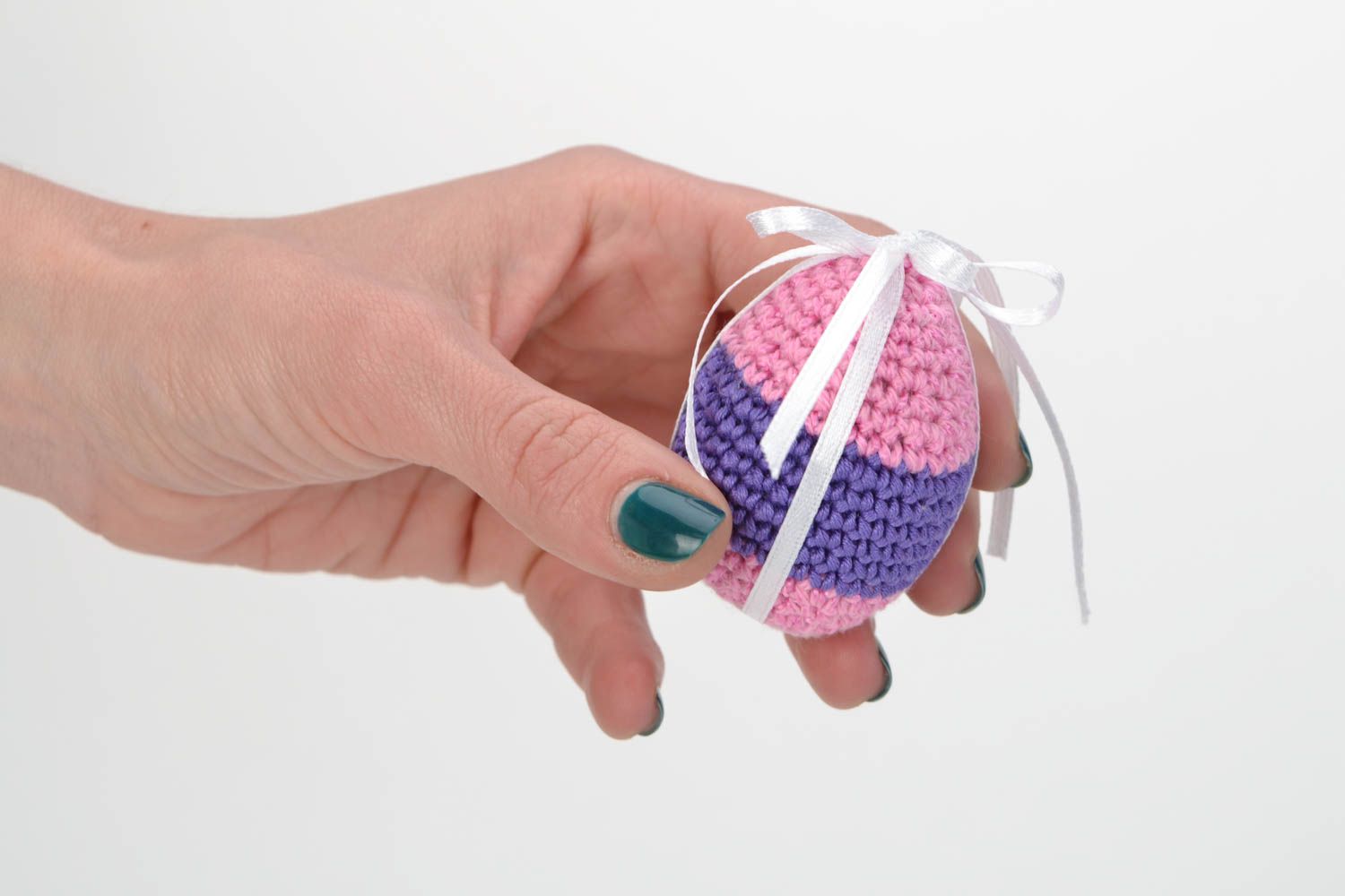 Handmade designer crochet soft Easter egg for home decor photo 2