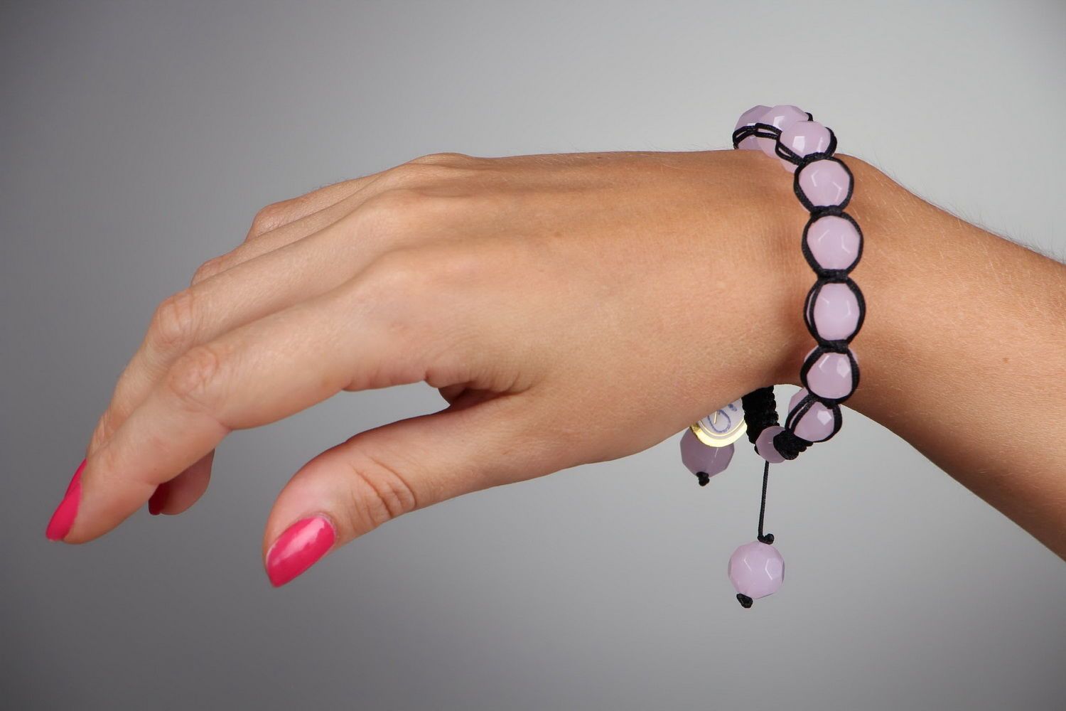 Bracelet  made of pink quartz photo 5
