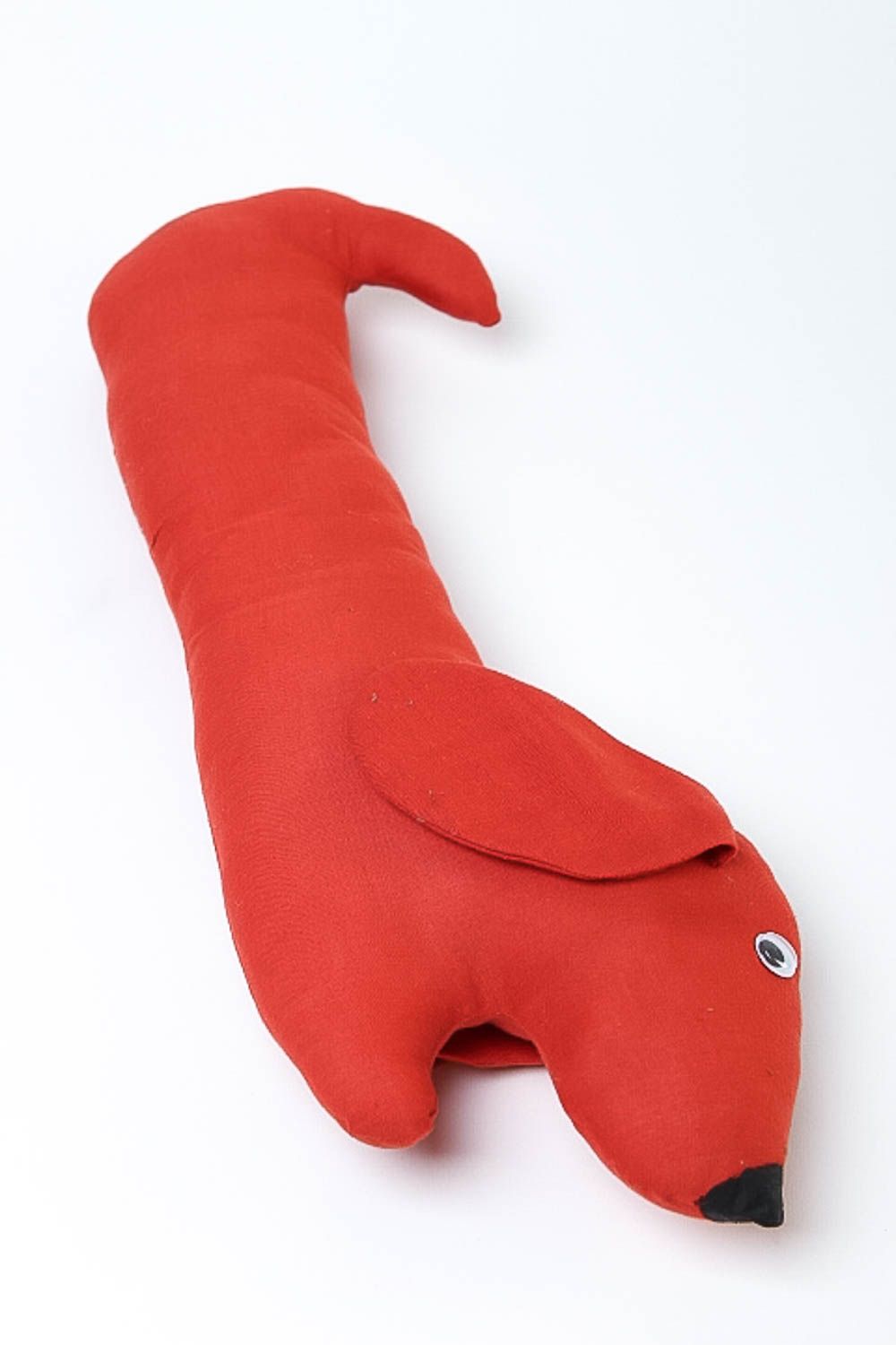 Schönes Kissen handgemacht Kopfkissen für Kinder lustig Kuscheltier Hund rot foto 3