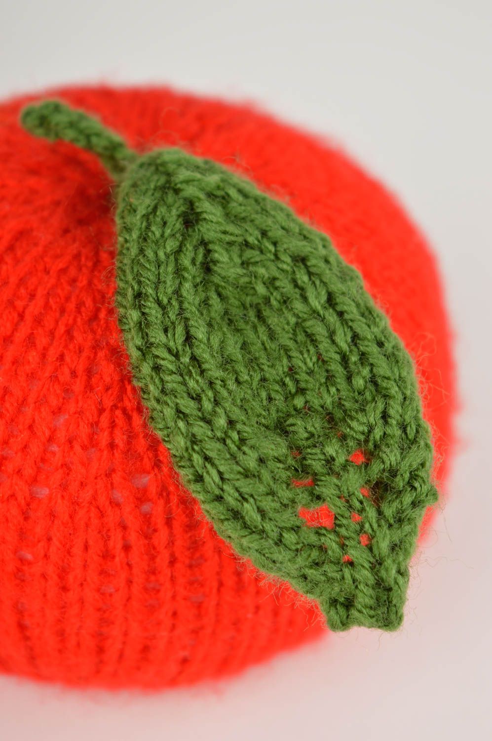 Juguete artesanal tejido peluche para niño regalo original Manzana roja foto 2